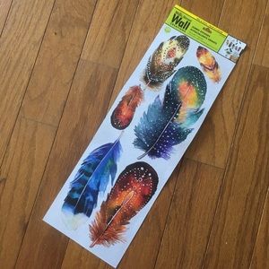 $3 add! 13 Giant feather wall stickers watercolor